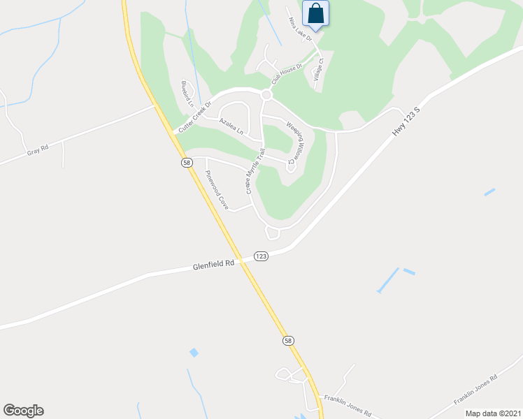 map of restaurants, bars, coffee shops, grocery stores, and more near 441 Crepe Myrtle Trail in Hookerton