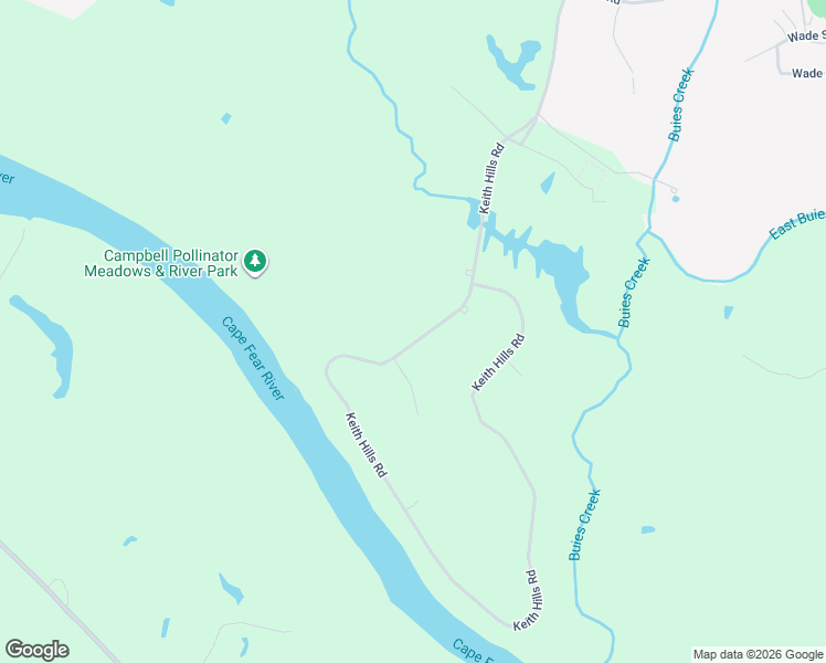 map of restaurants, bars, coffee shops, grocery stores, and more near 594 Keith Hills Road in Lillington