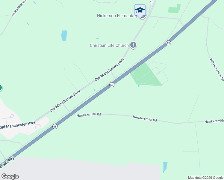 map of restaurants, bars, coffee shops, grocery stores, and more near 4372 New Manchester Highway in Tullahoma