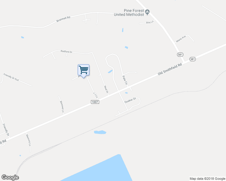 map of restaurants, bars, coffee shops, grocery stores, and more near 1270 Old Smithfield Road in Goldsboro