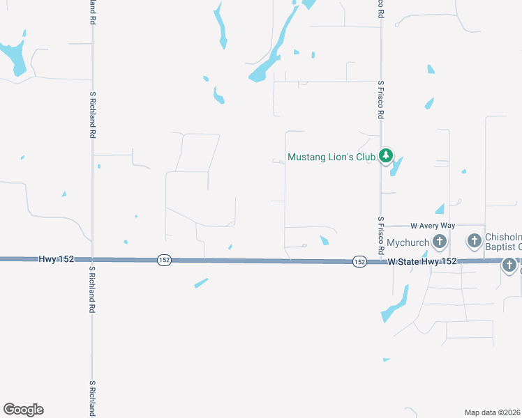 map of restaurants, bars, coffee shops, grocery stores, and more near 7201 Country Lane in Mustang