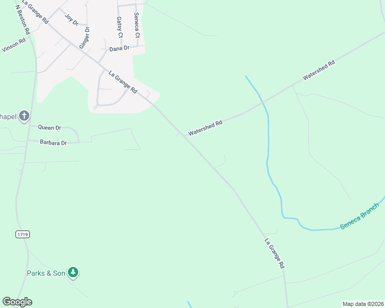 map of restaurants, bars, coffee shops, grocery stores, and more near 576 La Grange Road in La Grange