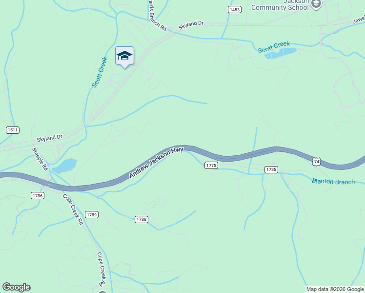 map of restaurants, bars, coffee shops, grocery stores, and more near Great Smoky Mountains Expressway in Sylva