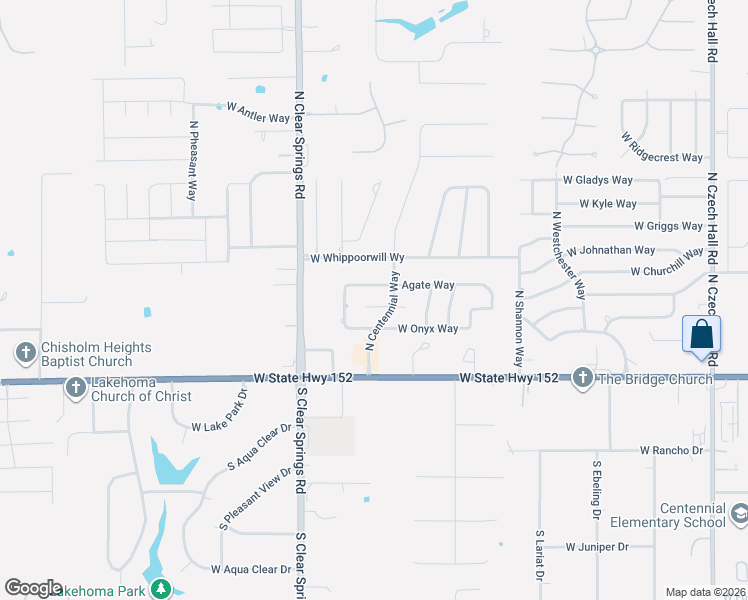 map of restaurants, bars, coffee shops, grocery stores, and more near 1520 West Diamond Way in Mustang