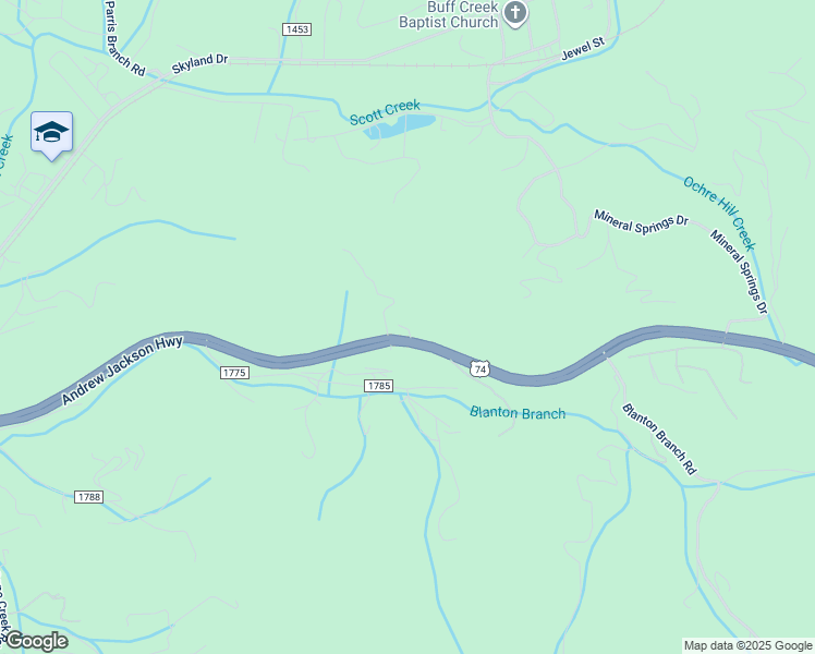 map of restaurants, bars, coffee shops, grocery stores, and more near 3821 U.S. 74 in Sylva