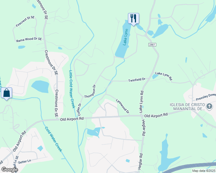 map of restaurants, bars, coffee shops, grocery stores, and more near Banbury Lane in Concord