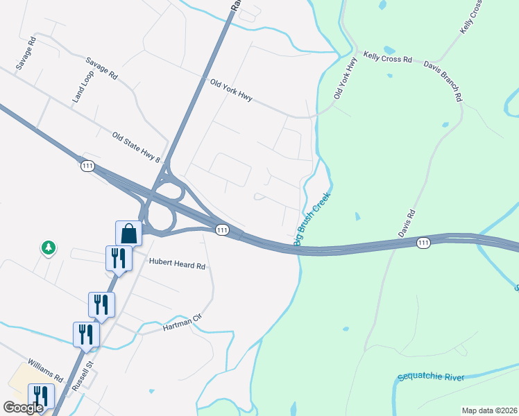 map of restaurants, bars, coffee shops, grocery stores, and more near 151 Pebble Drive in Dunlap