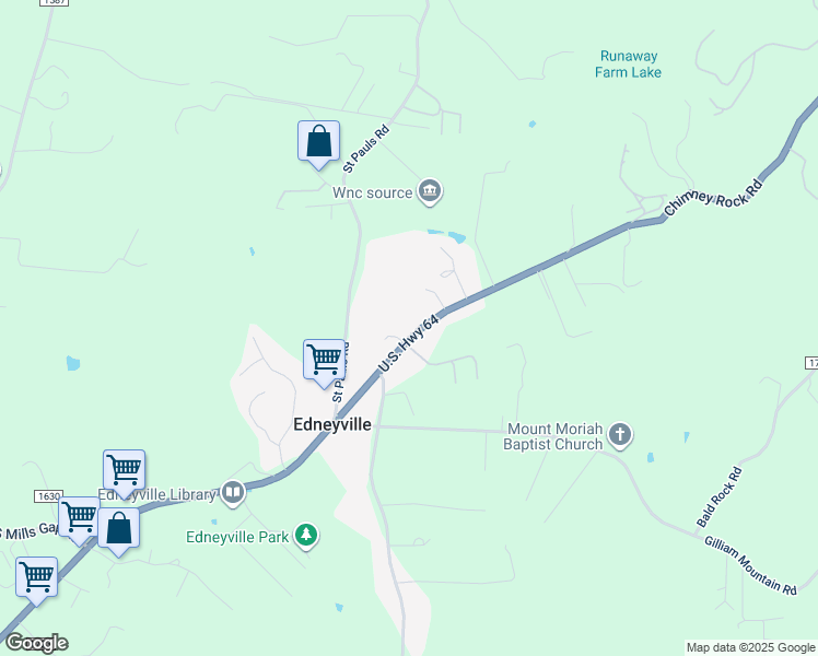 map of restaurants, bars, coffee shops, grocery stores, and more near in Edneyville