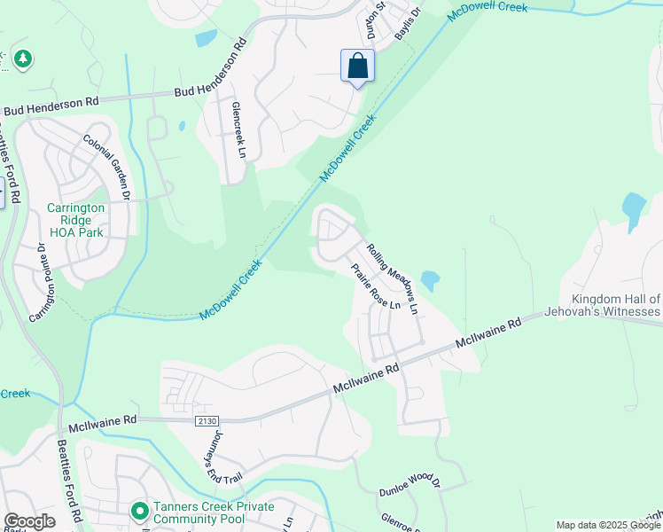 map of restaurants, bars, coffee shops, grocery stores, and more near 8334 Rolling Meadows Lane in Huntersville