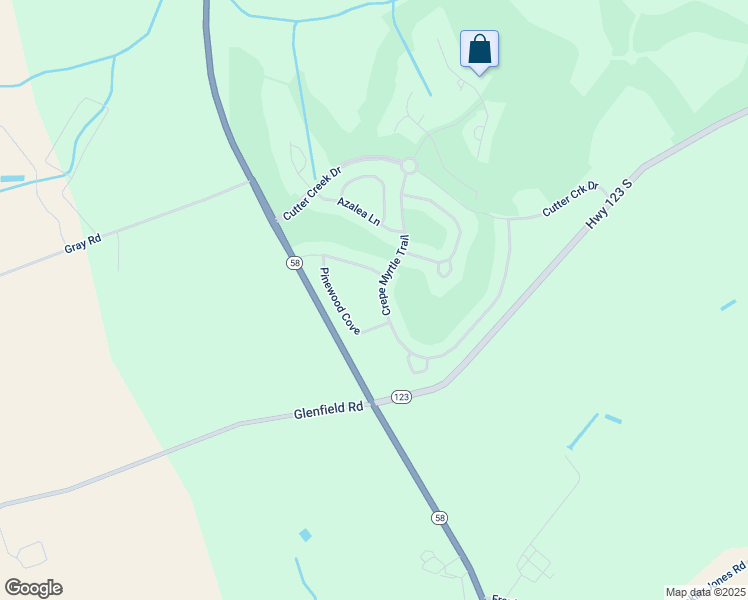 map of restaurants, bars, coffee shops, grocery stores, and more near 350 Crepe Myrtle Trail in Hookerton