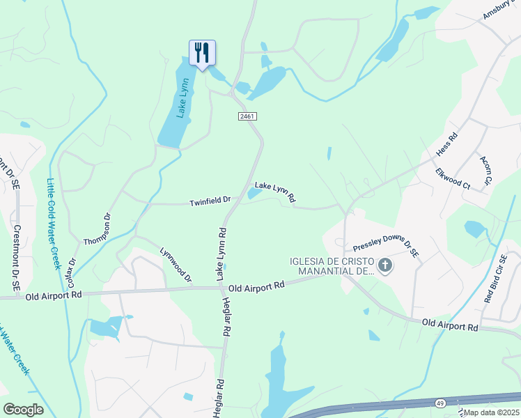 map of restaurants, bars, coffee shops, grocery stores, and more near 1537 Lake Lynn Road in Concord