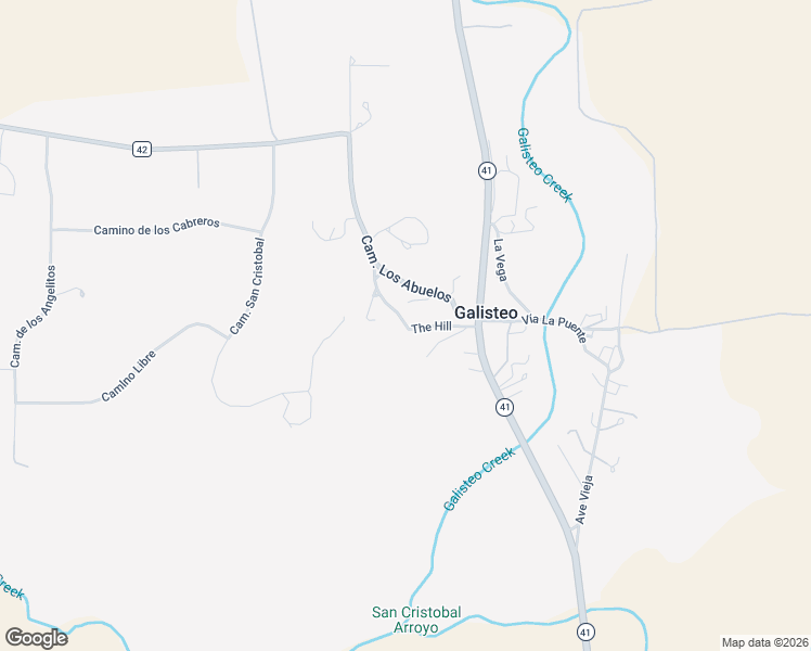 map of restaurants, bars, coffee shops, grocery stores, and more near 18 19 the Hill in Galisteo