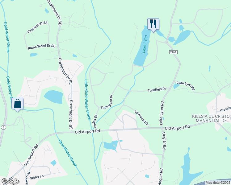 map of restaurants, bars, coffee shops, grocery stores, and more near 1718 Thompson Drive in Concord