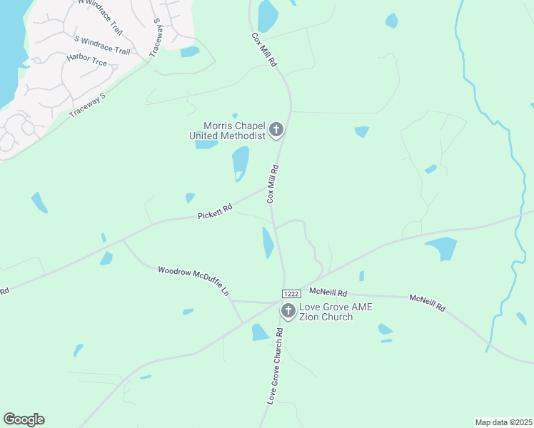 map of restaurants, bars, coffee shops, grocery stores, and more near 8285 Cox Mill Road in Sanford