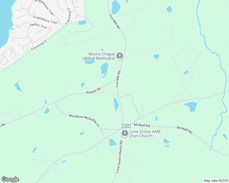 map of restaurants, bars, coffee shops, grocery stores, and more near 8285 Cox Mill Road in Sanford