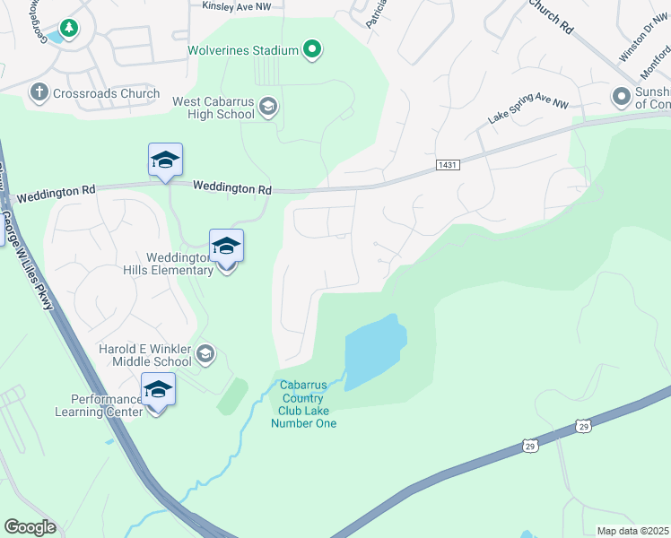 map of restaurants, bars, coffee shops, grocery stores, and more near 1320 Inverness Place Northwest in Concord