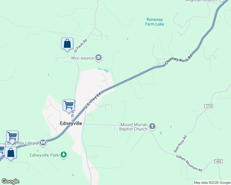 map of restaurants, bars, coffee shops, grocery stores, and more near 4018 Chimney Rock Road in Hendersonville