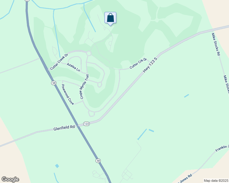 map of restaurants, bars, coffee shops, grocery stores, and more near 789 Crepe Myrtle Trail in Hookerton