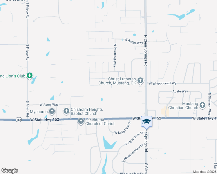 map of restaurants, bars, coffee shops, grocery stores, and more near 1924 West Crossbow Way in Mustang