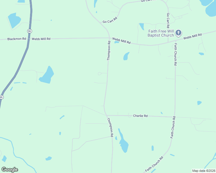 map of restaurants, bars, coffee shops, grocery stores, and more near 1165 Thompson Road in Four Oaks