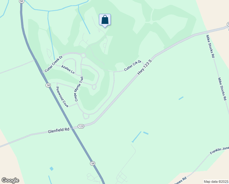 map of restaurants, bars, coffee shops, grocery stores, and more near 820 Crepe Myrtle Trail in Hookerton