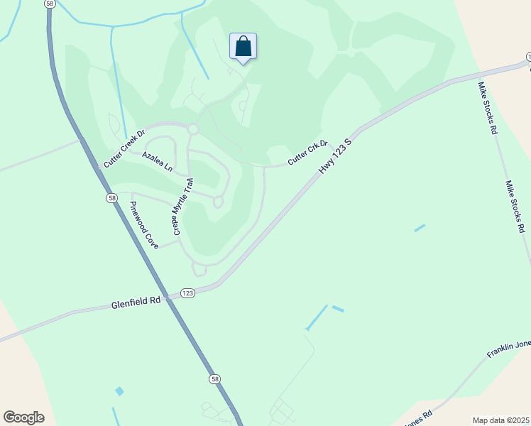 map of restaurants, bars, coffee shops, grocery stores, and more near 820 Crepe Myrtle Trail in Hookerton