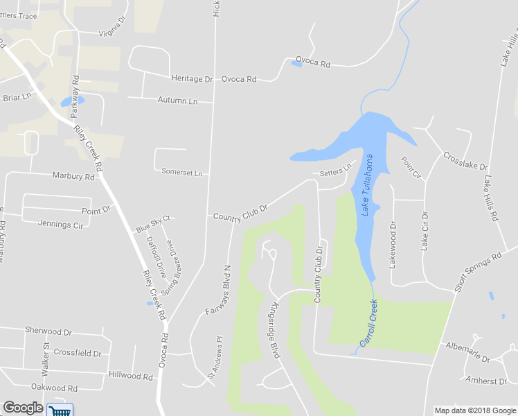 map of restaurants, bars, coffee shops, grocery stores, and more near 40 Spring Breeze Drive in Tullahoma