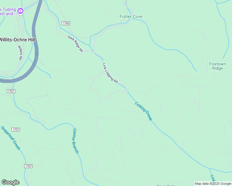 map of restaurants, bars, coffee shops, grocery stores, and more near 527 Lick Log Road in Sylva