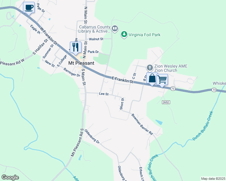 map of restaurants, bars, coffee shops, grocery stores, and more near 8638 Lee Street in Mount Pleasant