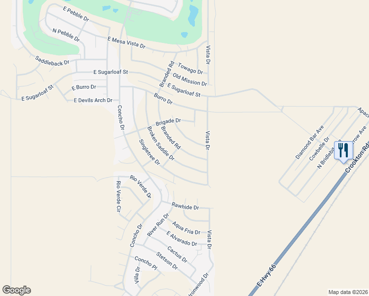 map of restaurants, bars, coffee shops, grocery stores, and more near 9339 Branded Road in Kingman