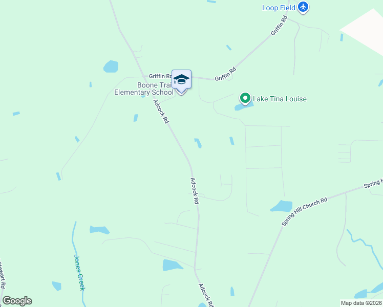 map of restaurants, bars, coffee shops, grocery stores, and more near 1731 Adcock Road in Lillington