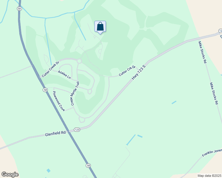 map of restaurants, bars, coffee shops, grocery stores, and more near 880 Crepe Myrtle Trail in Hookerton