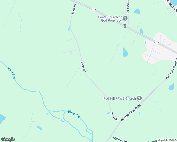 map of restaurants, bars, coffee shops, grocery stores, and more near 622 Bailey Road in Coats
