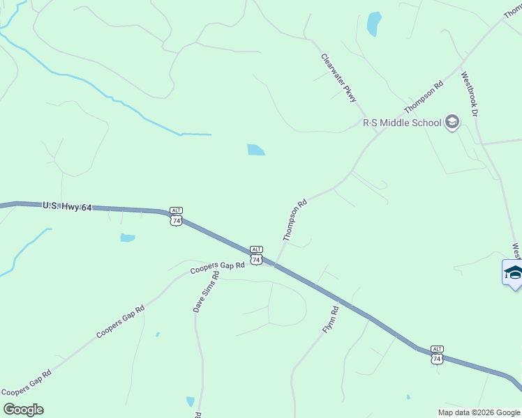 map of restaurants, bars, coffee shops, grocery stores, and more near 201 Thompson Road in Rutherfordton