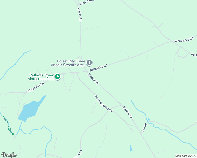 map of restaurants, bars, coffee shops, grocery stores, and more near 2130 Hudlow Road in Forest City