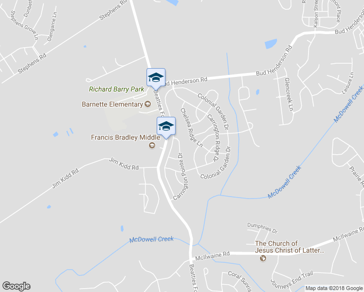 map of restaurants, bars, coffee shops, grocery stores, and more near 7026 Carrington Pointe Drive in Huntersville
