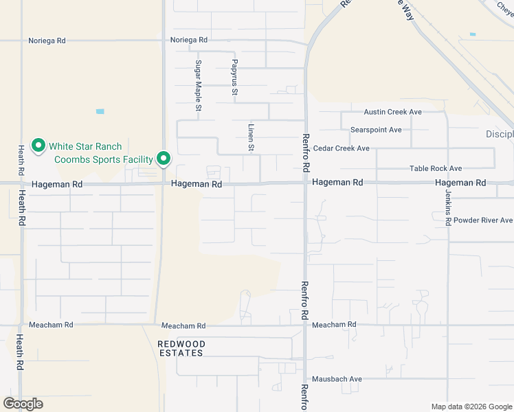 map of restaurants, bars, coffee shops, grocery stores, and more near 14733 Indian Mallow Court in Bakersfield