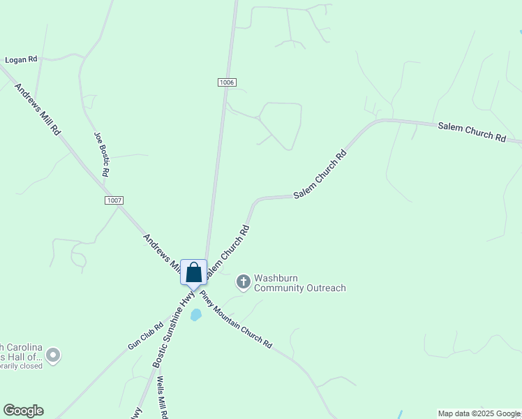 map of restaurants, bars, coffee shops, grocery stores, and more near 280 Salem Church Road in Bostic