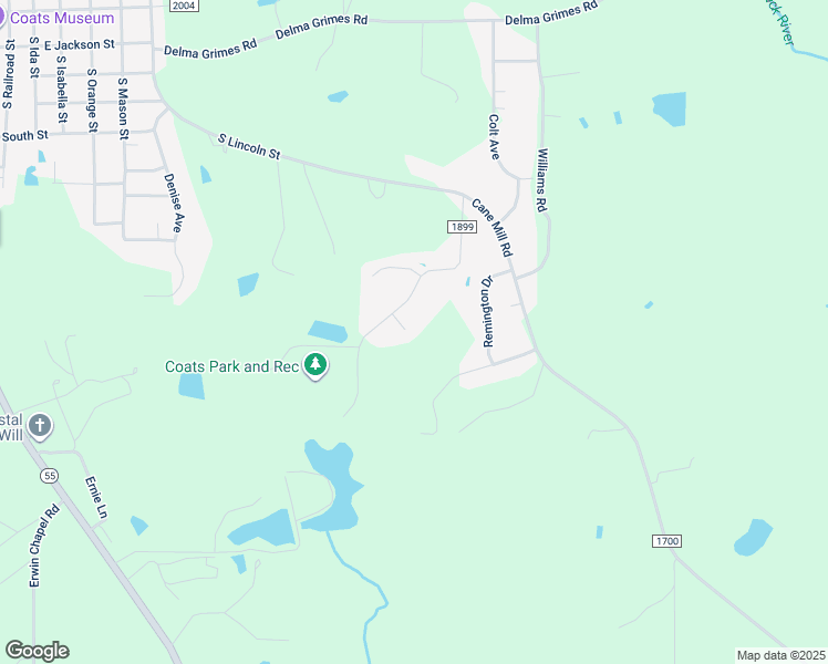 map of restaurants, bars, coffee shops, grocery stores, and more near 45 Browning Circle in Coats