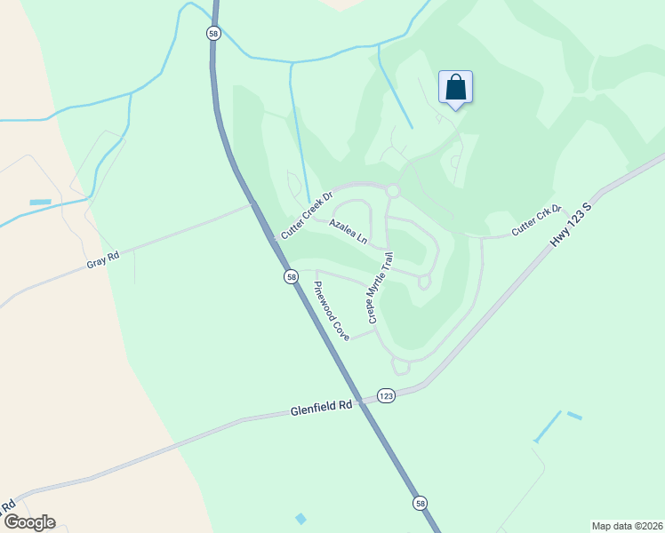 map of restaurants, bars, coffee shops, grocery stores, and more near 124 Pine Tree Point in Hookerton