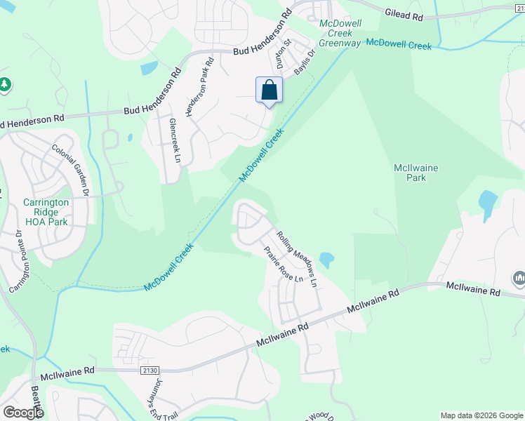 map of restaurants, bars, coffee shops, grocery stores, and more near 8126 Rolling Meadows Lane in Huntersville