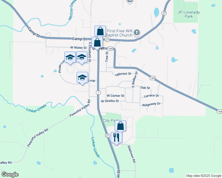 map of restaurants, bars, coffee shops, grocery stores, and more near 109 West Meadow Lane in Dover