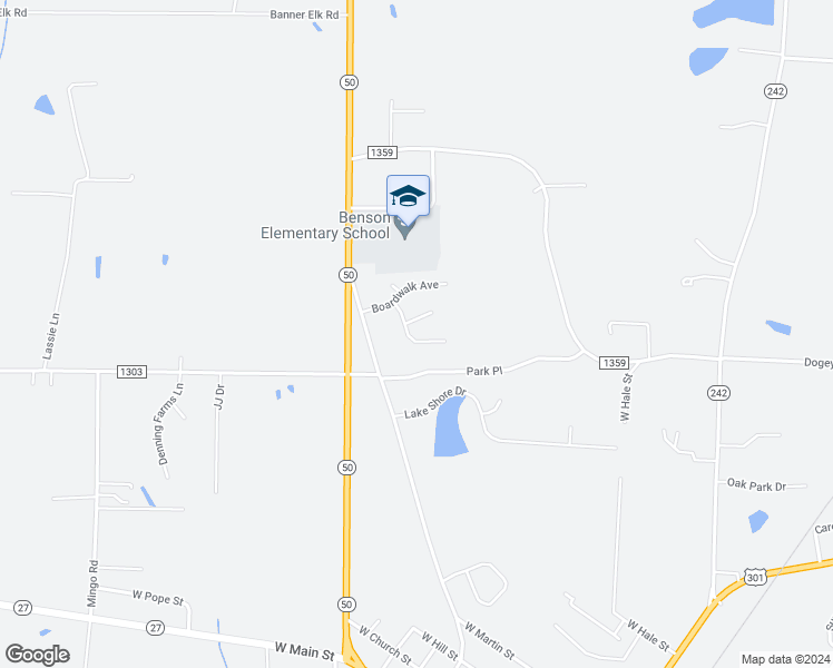 map of restaurants, bars, coffee shops, grocery stores, and more near 13 Atlantic Avenue in Benson