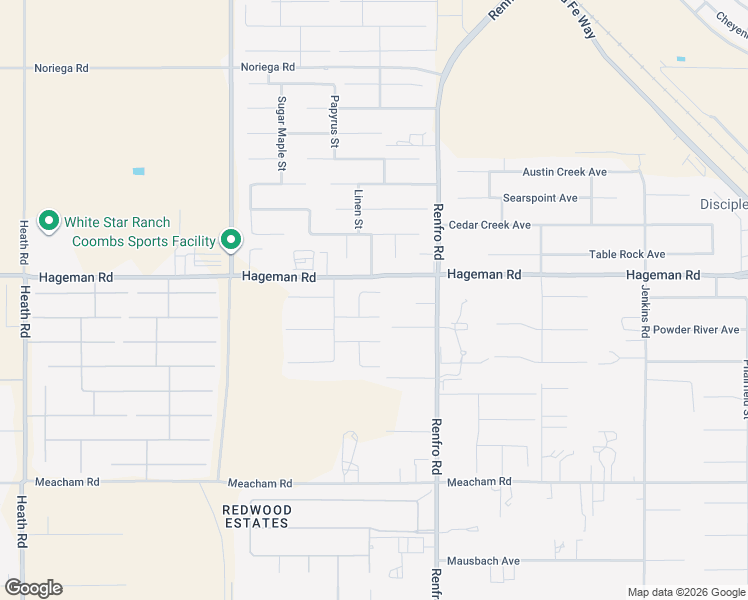 map of restaurants, bars, coffee shops, grocery stores, and more near 14733 Indian Mallow Court in Bakersfield