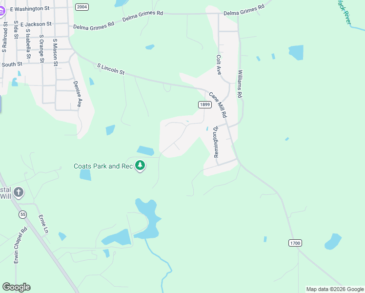map of restaurants, bars, coffee shops, grocery stores, and more near 209 Browning Circle in Coats