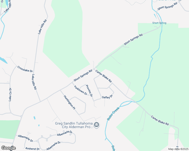 map of restaurants, bars, coffee shops, grocery stores, and more near 1333 Carter Blake Road in Tullahoma