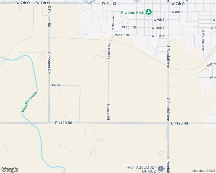 map of restaurants, bars, coffee shops, grocery stores, and more near 20 Th Street in Elk City