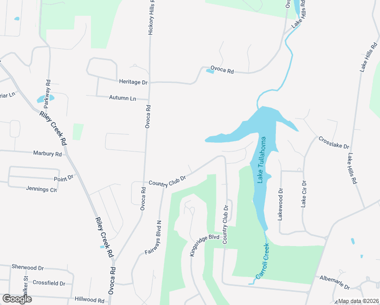 map of restaurants, bars, coffee shops, grocery stores, and more near 2009 Country Club Drive in Tullahoma