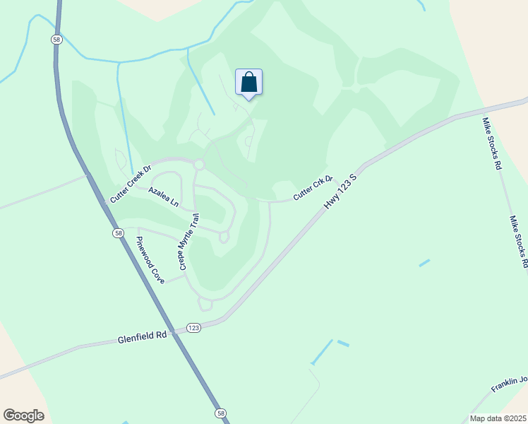 map of restaurants, bars, coffee shops, grocery stores, and more near 945 Crepe Myrtle Trail in Hookerton