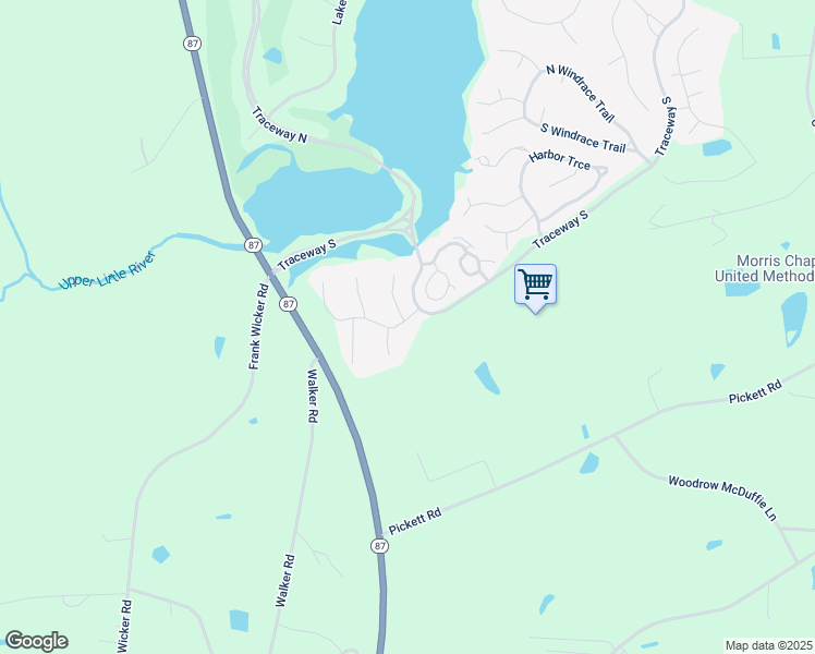 map of restaurants, bars, coffee shops, grocery stores, and more near 7002 Pine Road in Sanford